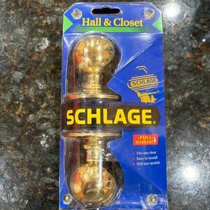 BRAND NEW Schlage Brass Door Knob - Hall & Closet